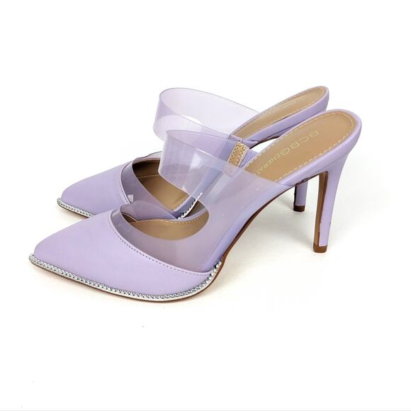 NWOT BCBGeneration Lavender Hunnie Vinyl Strap Stiletto Mule Size 7.5 - Picture 5 of 10